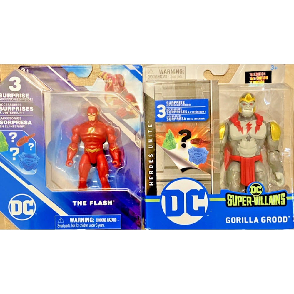 THE FLASH & GORILLA GRODD‎ DC Spin Master Action Figures